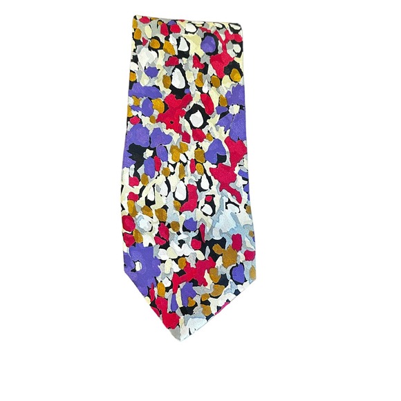 Vintage Brioni Silk Multicolored Abstract Floral Tie One Size - Picture 2 of 6